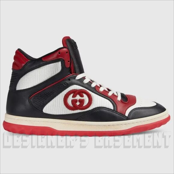 GUCCI Men 8.5 multi colored leather MAC80 Interlocking G high-top laced Sneakers - Picture 5 of 10